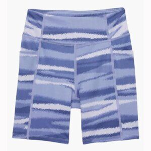 Zella Girl (Nordstrom Brand) Live In Print Pocket Bike Shorts "Blue Marlin"